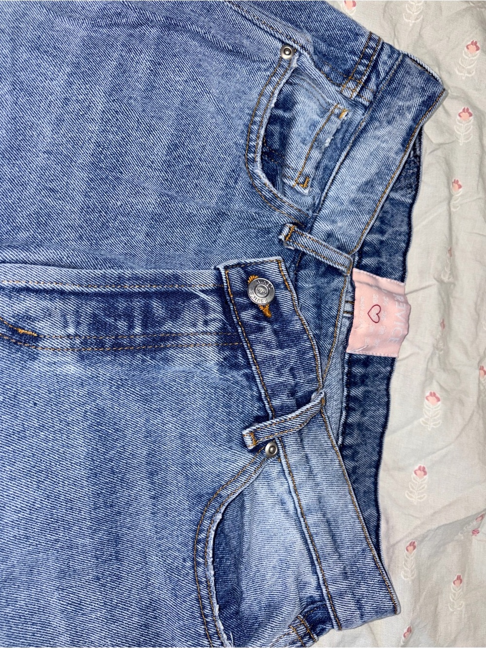 Light Blue Asymmetrical Women's High-Rise Jeans